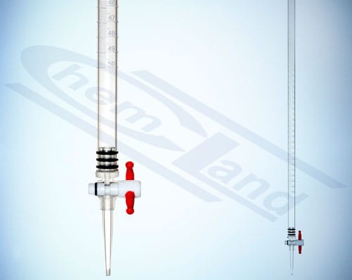 straight burette acrylic tap PTFE capacity 025ml