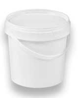 Wiadro PP 01000ml z pokrywką, okrągłe, białe, atest PZH