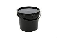 Wiadro PP 01000ml z pokrywką, okrągłe, czarne, atest PZH
