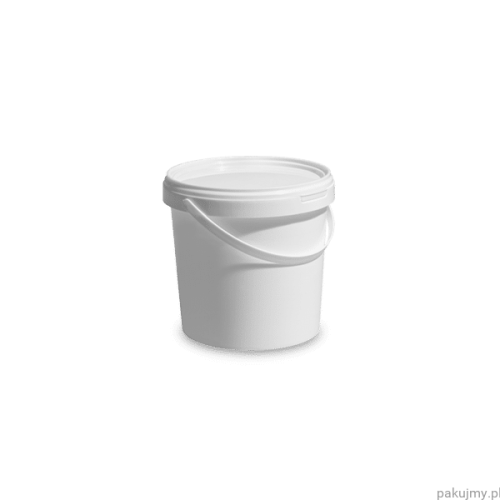 Wiaderko PP 01500ml z pokrywką, okrągłe, białe, atest PZH