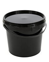 Wiaderko PP 03000ml z pokrywką, okrągłe, czarne, atest PZH