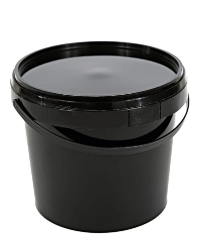 Wiaderko PP 03000ml z pokrywką, okrągłe, czarne, atest PZH