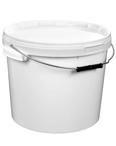 Wiadro PP 20000ml z pokrywką, okrągłe, białe, atest PZH