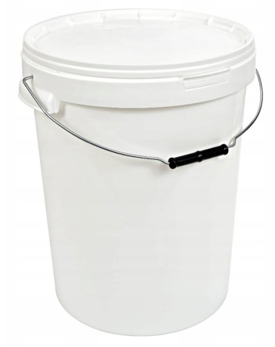 Wiadro PP 25000ml z pokrywą, okrągłe, białe, atest PZH