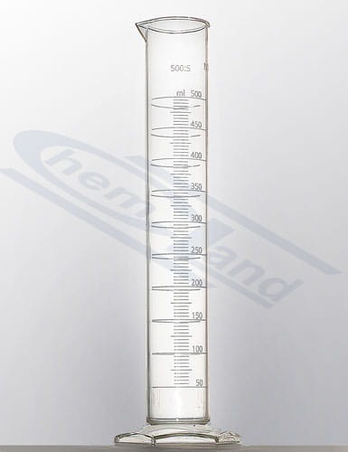 PP cylinder with spout , embossed scale 0025ml