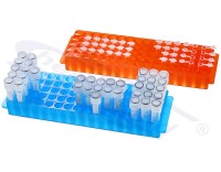 Stojak górny na probówki Eppendorf, 80 miejsc, 1,5/2,0 ml i 60 miejsc 0,2 ml - dwustronny, NIEBIESKI