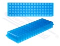 Stojak górny na probówki Eppendorf, 80 miejsc, 1,5/2,0 ml i 60 miejsc 0,2 ml - dwustronny, NIEBIESKI