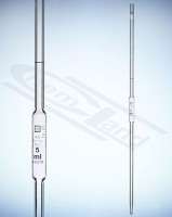 CZECH REPUBLIC single-measurement pipette 020 cl AS cert.series, blue scale