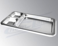 taca laboratoryjna ze stali nierdzewnej 3 pola 253x153x20