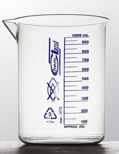 Skala zlewki PP niebieska... 1000ml Chemland