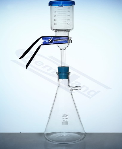 zestaw do filtracji korkowej (kolba 1000ml, lejek, zacisk)