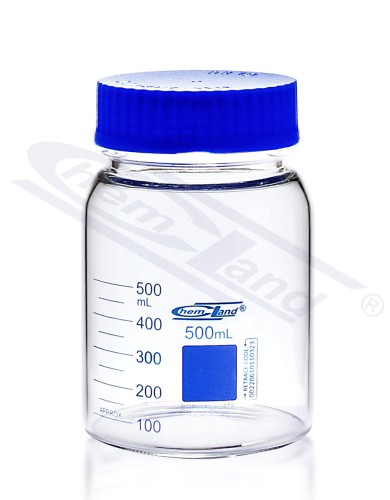 Bottle with screw cap BORO 3.3 GL80 00500ml CHEMLAND NEW LINE