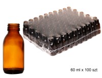 szklana butelka farmaceutyczna orangney 0060ml bez zakrętki opakowanie 81 szt. cena za szt.