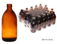 butelka szklana farmaceutyczna pomarańczowa 0500ml bez zakrętki c.o.p. 25 szt. cena za sztukę