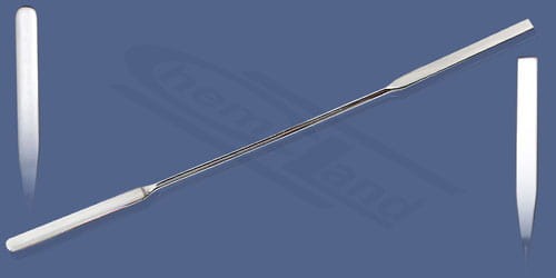Double spatula micro steel 18-8 length 130mm; width 3mm, blade length 40mm