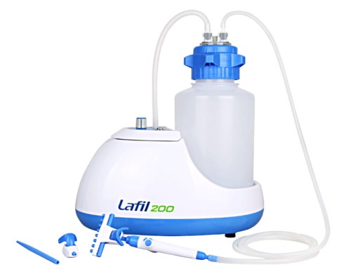 Zestaw filtrów LAFIL 200 PLUS z pompą bezolejową, butlą próżniową 4 l i zestawem ssawek
