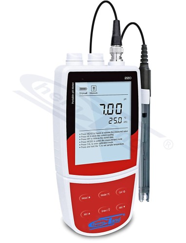 Portable pH meter -2 to 20 pH , 1999 mV , 0 to 105 oC Temp