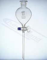 rozdzielacz w kształcie gruszki z korkiem PP ściętym 24/29 szkło kranowe1000ml