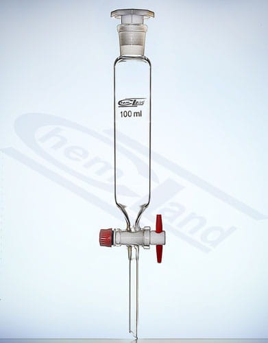 rozdzielacz cylindryczny szlif 24/29 teflon kran. 0250ml