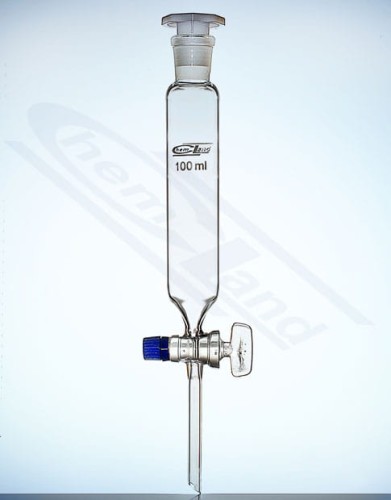 cylinder z wkraplaczem tefl. kran WS14 0500ml
