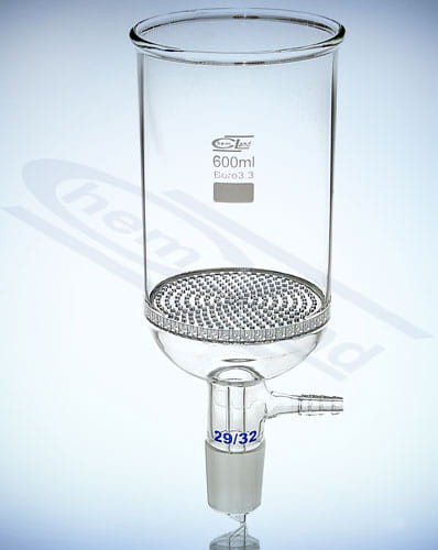 Buchnera glass funnel 100ml WS 14/23 with tube