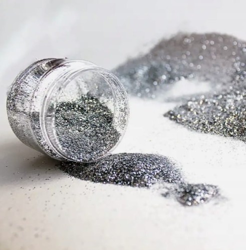 Brokat sypki, SREBRNY, dekoracje, DEKORACJE 1000g