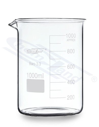 low beaker 00100 ml with borosilicate CHEMLAND