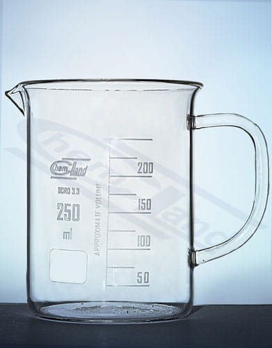 low beaker with eye 00250ml borosilicate glass