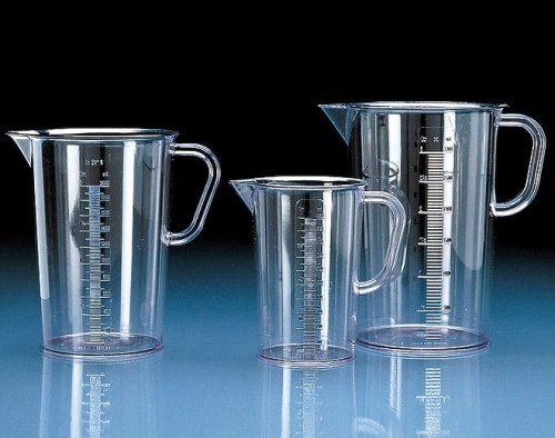 Zlewka z uchem tłoczona SAN sk, pojemność 3000ml