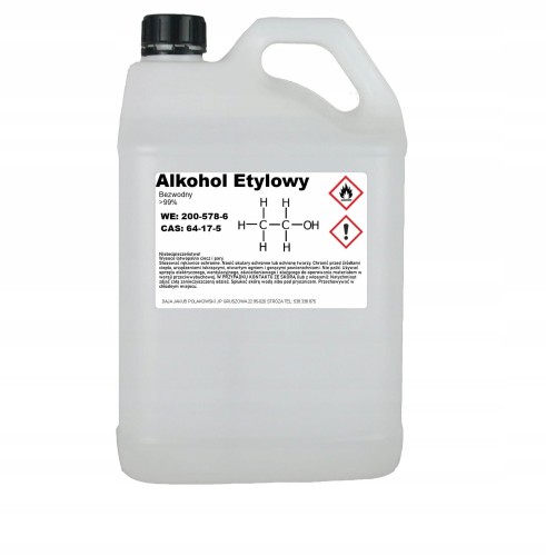 Bezwodny etanol etylowy (skażony) >99,8% 5L - 5000ml