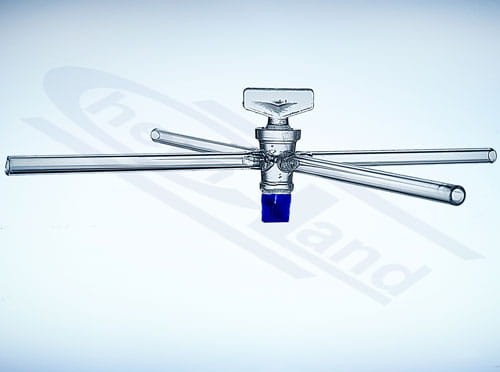 four way glass tap type X 2 mm bore