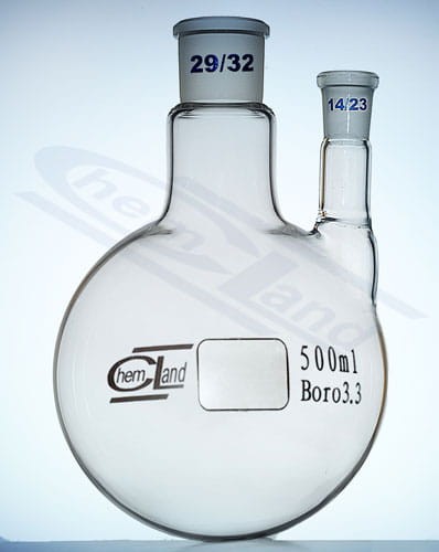 kolba kulista z 2 prostymi szyjkami 0500 ml 24/29 i 14/23 G