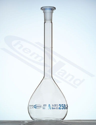 volumetric flask with class A certificate 0020ml GLASSCO WS 10/19