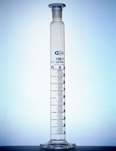 Cylinder with PP plug Kl A CERTIFICATE 0010ml GLASSCO