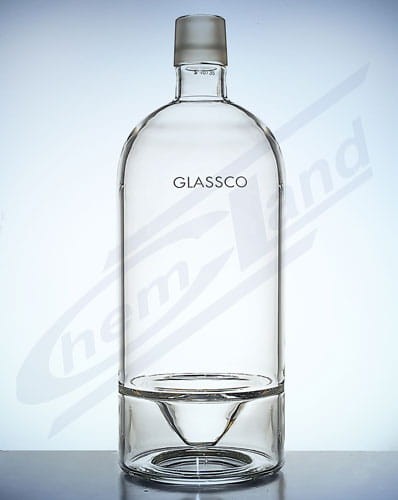 Zewnętrzna szklana kolba filtrująca 5000 ml - kształt butelki, podwójne dno GLASSCO