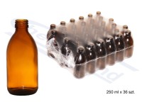 butelka szklana farmaceutyczna oranż 0250ml bez zakrętki c.o.p. 36 sztuk cena za sztukę