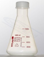 Kolba stożkowa PMP 1000 ml z czerwoną zakrętką