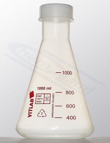 Kolba stożkowa PMP 1000 ml z czerwoną zakrętką