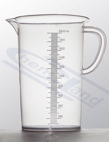 zlewka z uchem skala PP tłoczona Vitlab pojemność 2000ml