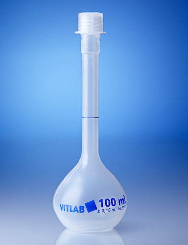 volumetric flask with PP screw cap 0250ml class B