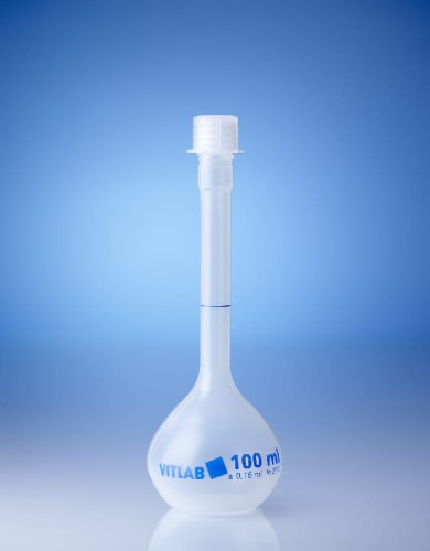 Kolba miarowa z zakrętką PP 0100ml klasa B