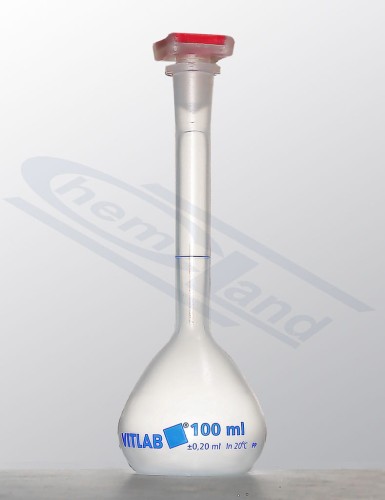 Kolba miarowa z korkiem PP 0100ml klasa B